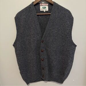 Weymouth Hunt Charcoal 100% Shetland Wool Vest Ireland Men’s XL Equestrian Warm